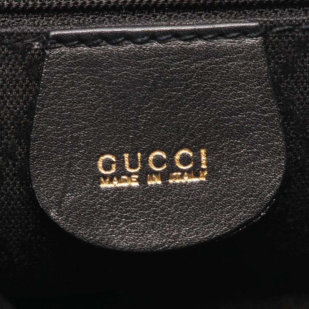 GUCCI Black Leather Bamboo Backpack - Picture 4 of 9